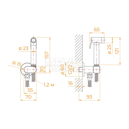 гигиенический душ со смесителем rgw sp-210