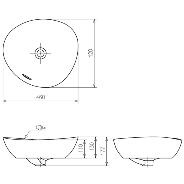раковина в ванную накладная toto ta 46 см l4704mte#cmw