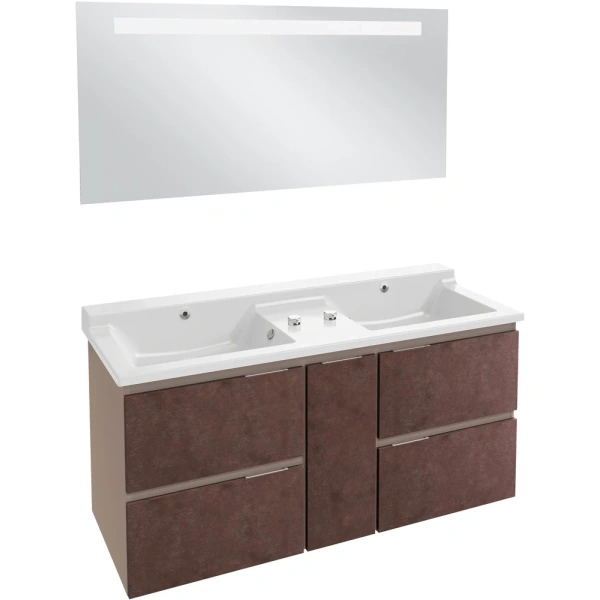 раковина jacob delafon soprano 140 exj122-00 двойная, белая