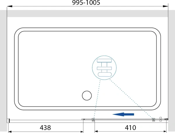 душевая дверь в нишу rgw stilvoll sv-12g 100х195, профиль золото, стекло прозрачное