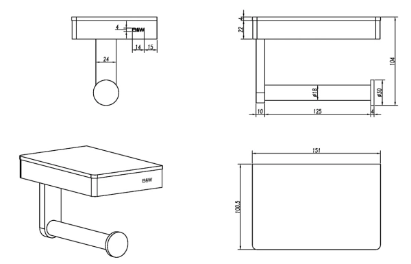 Держатель туалетной бумаги Black&White Gravity 9620C хром