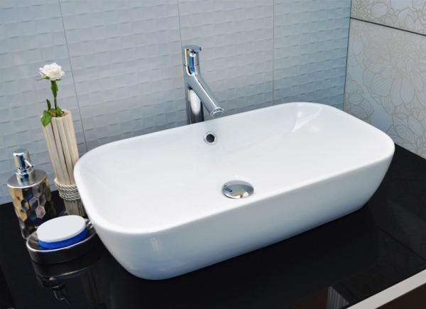 раковина в ванную накладная 61 см ceramalux 9217 белая