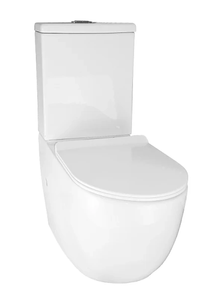 унитаз компакт azario corsa az-2062t напольный, безободковый, слив "торнадо", с бачком и сиденьем микролифт, 63х38х83 см, белый