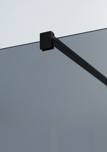 душевая перегородка cezares liberta 120 liberta-l-1-120-120-gr-nero профиль черный матовый стекло серое