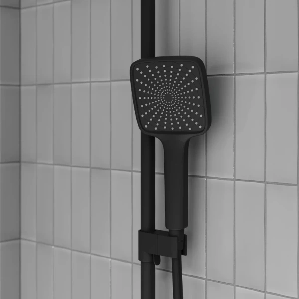 душевая система iddis parker parbl3fi06 340x190 мм, со смесителем, черный матовый