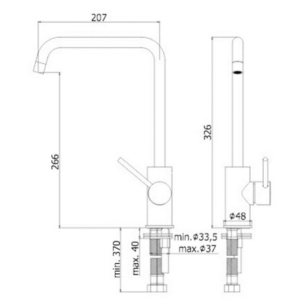 смеситель paffoni light lig980cr для кухни, хром глянцевый