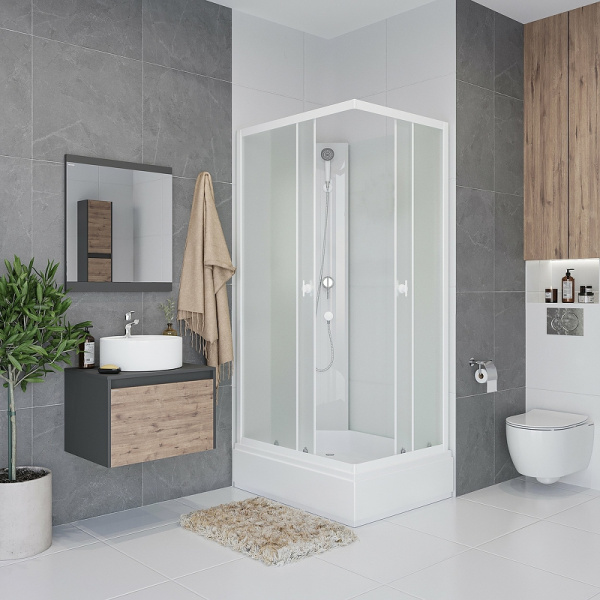 душевая кабина niagara promo 110x80 p110/80/26q/mt/bk без гидромассажа