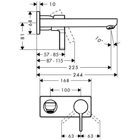 смеситель для раковины с выпуском hansgrohe metris s 31132000