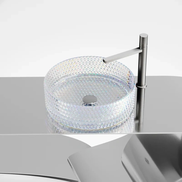 раковина ceramicanova cristal cn6059 накладная, ø36 см, неон