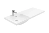Раковина Aquanet Нота 120 L NEW НФ-00014449 / 00239565 над стиральной машиной, крыло справа, 120x48.2 см, белая