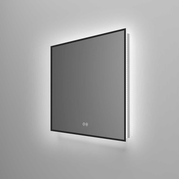 зеркало vincea 80 vlm-3vn800b-2 с подсветкой черное с сенсорным выключателем с подогревом и диммером