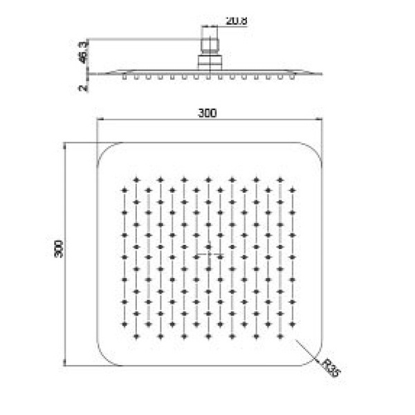 верхний душ paini 50cr759upq30e хром