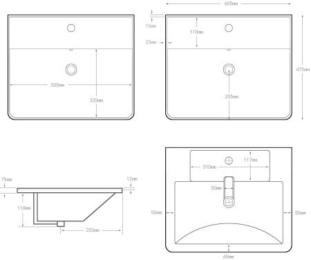 раковина aquanet ирис 00301803 60 белая