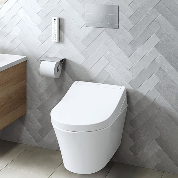 toto toto rg унитаз 38x58x33.5см., подвесной, безободковый, с сиденьем washlet rg lite, цвет: белый глянцевый