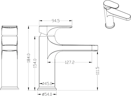 смеситель для раковины boheme spectre 451-gm оружейная сталь