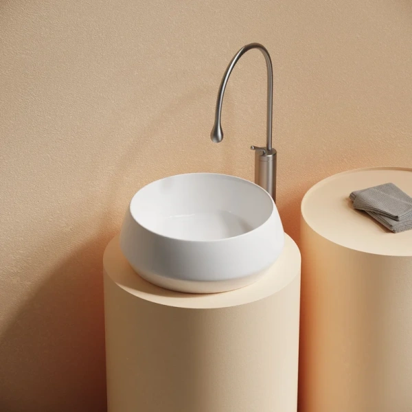 раковина накладная ceramicanova maya круглая 40 см цвет белый cn12004