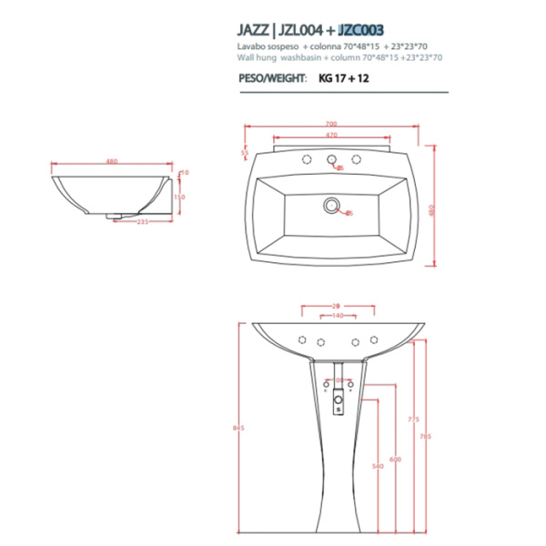 artceram jazz раковина 60х48 см, 1 отв., цвет: черный