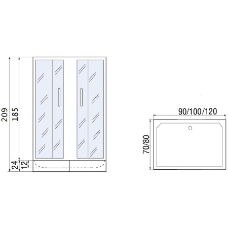 душевой уголок river morava xl 90x70 mt 10000008325 с поддоном