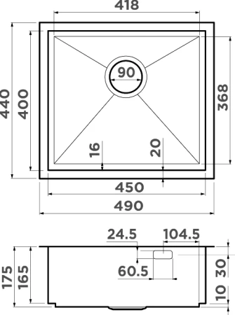 мойка кухонная omoikiri kasen 49-16 int in нержавеющая сталь