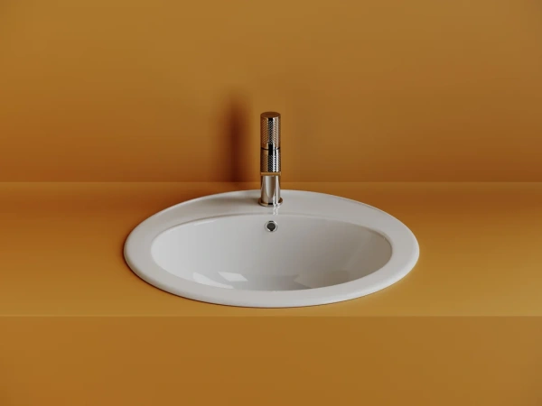 раковина встраиваемая сверху ceramicanova sun овальная 565x495x200 мм с переливом цвет белый cn6079