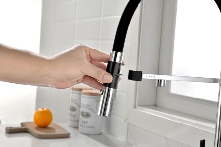 смеситель для кухни с подключением к фильтру paulmark gravity gr213888-cr