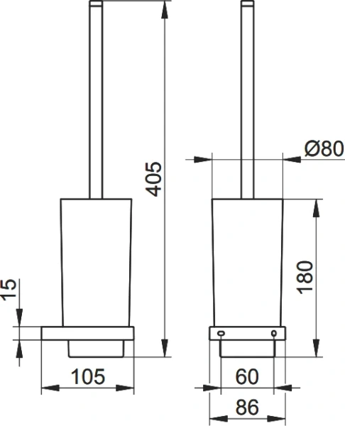 Ёршик для унитаза Keuco Edition 11 11164 139000 черный матовый хром