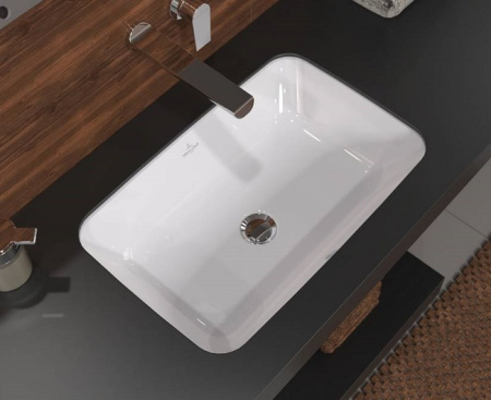 раковина villeroy & boch architectura 5a776001 встраиваемая, с перелевом, 57x37 см, альпийский белый