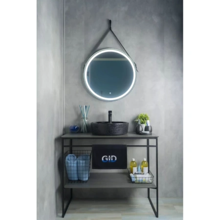 раковина в ванную накладная 43 см ceramalux d1306h004 черный