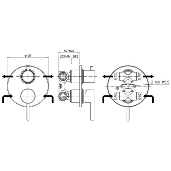 смеситель для ванны paini brera 74pz6911