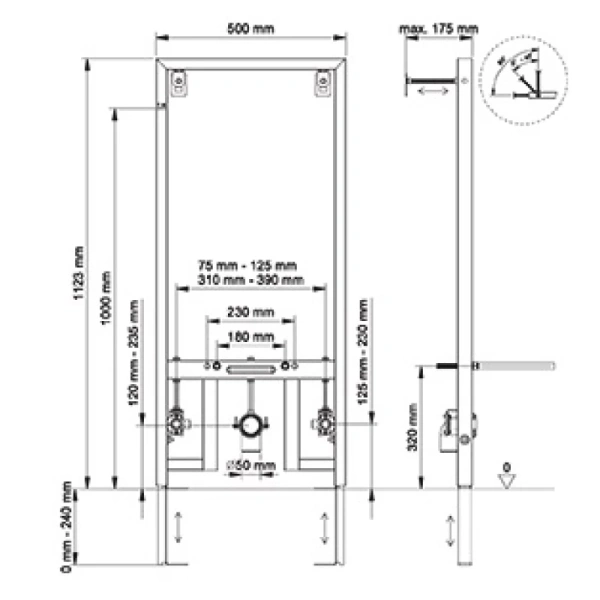 инсталляция berges novum 049213 для биде синяя