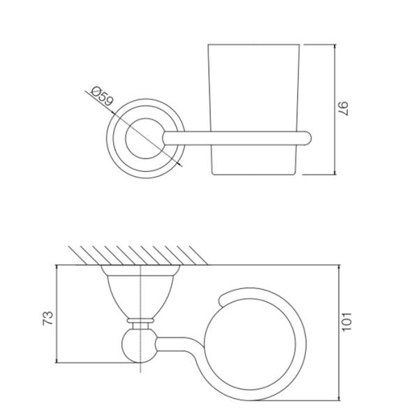 Стакан FIMA|Carlo Frattini Accessori F6043/1OR подвесной, золото