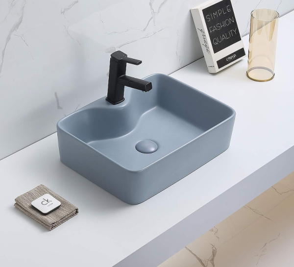 раковина в ванную накладная 48 см ceramalux 7291mhl-4 голубая