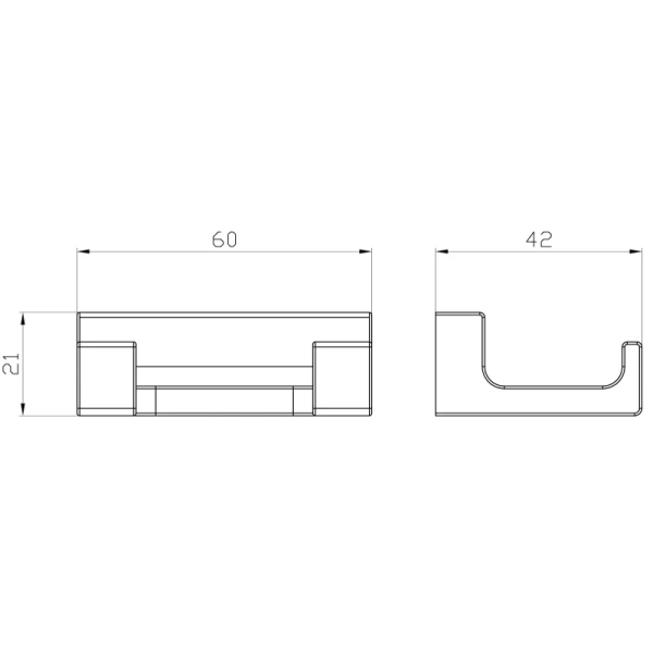 Крючок Wonzon & Woghand Eclipse WW-9125-BL двойной, для ванны, черный матовый