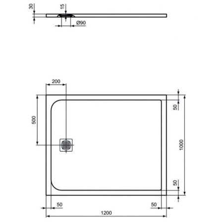 душевой поддон 120×100 см ideal standard ultraflat s k8232fs серый
