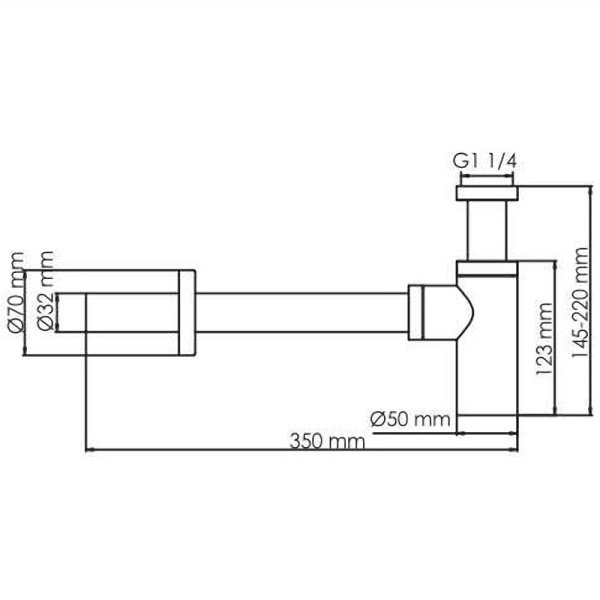 сифон для раковины wasserkraft glan a171 цвет черный глянец