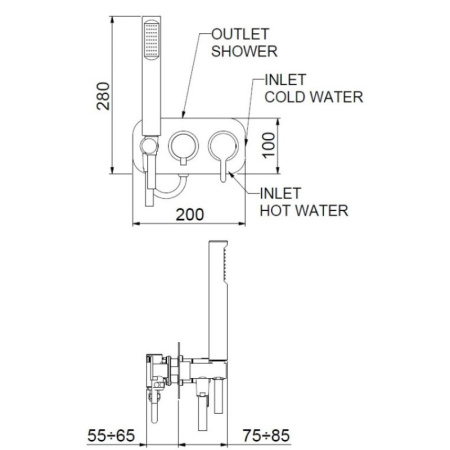 смеситель для душа webert coral co860512560 черный матовый
