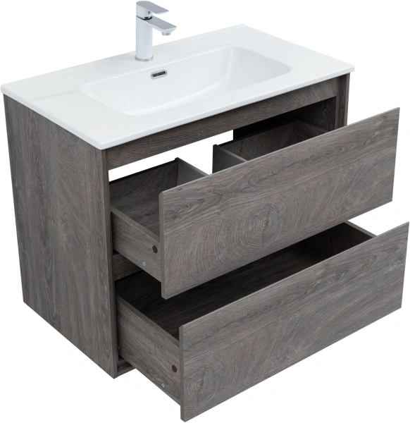 тумба под раковину aquanet милан 00336374 79.6x45.3 см, дуб рошелье