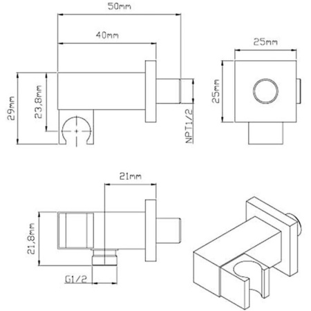 подключение для душевого шланга с держателем vincea vsc-41gm подключение для душевого шланга с держателем vincea vsc-41gm