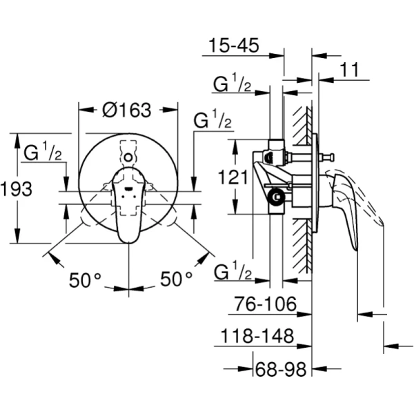 смеситель для ванны grohe eurostyle 23730003
