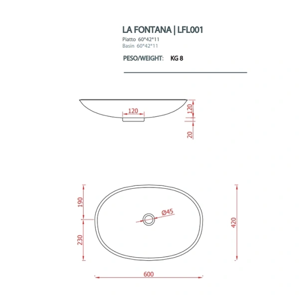 раковина накладная 60 см artceram lafontana lfl001 01 00, белая.