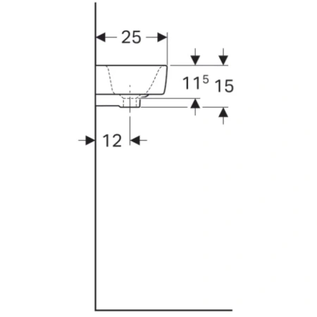 раковина подвесная 40 см geberit renova nr.1 comprimo 276140000