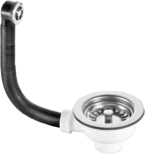 Слив-перелив для кухонной мойки McAlpine OF2-113SCL 45 мм, хром, без гидрозатвора