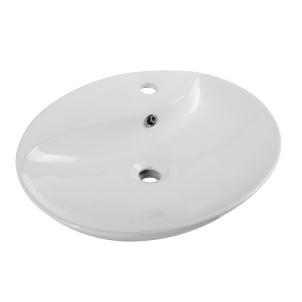 раковина belbagno bb1370 накладная, с переливом, с 1 отв. под смеситель, 55х45 см, белая