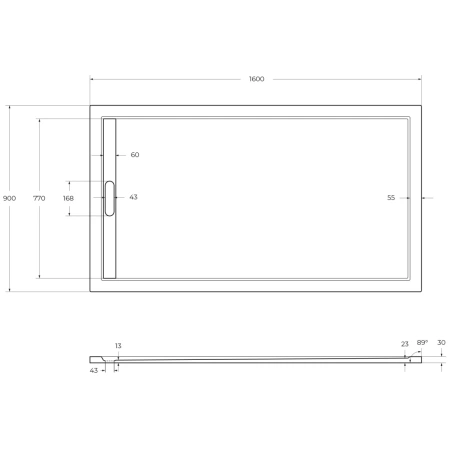 душевой поддон из искусственного камня cezares tray as 160x90 tray-as-ah-160/90-30-w белый