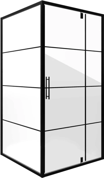 душевой уголок niagara nova 80×80 ng-0280-08 black профиль черный, стекло прозрачное