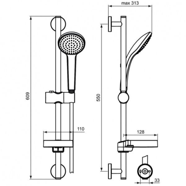 душевой гарнитур ideal standard idealrain b9412aa