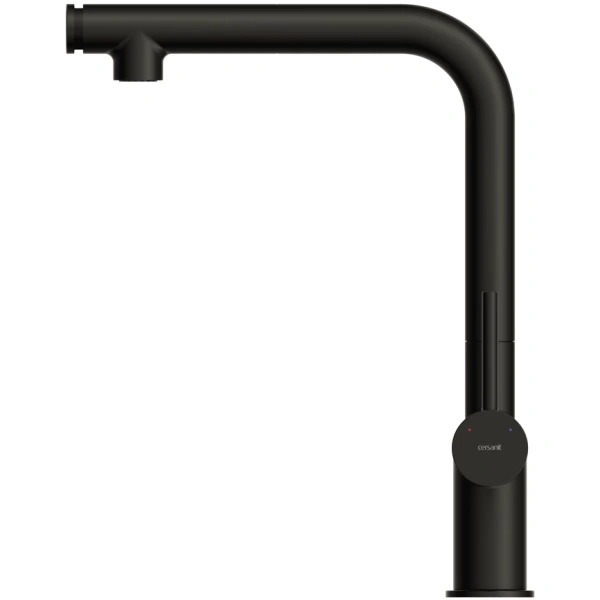 смеситель для кухни cersanit flavis a68237 с выдвижным изливом, черный матовый