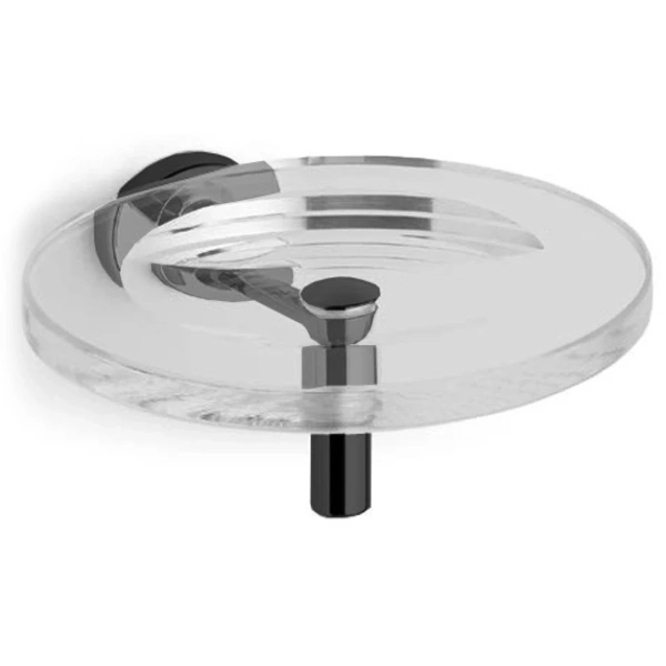 Мыльница Bertocci Cinquecento 110 0501 0800 подвесная, цвет: прозрачное стекло/черный матовый