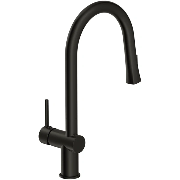 смеситель для кухни cersanit melar a68228 с выдвижным изливом, черный матовый