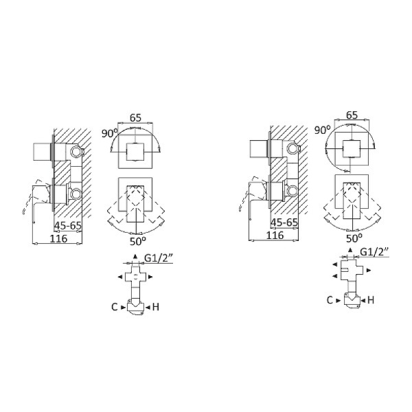 смеситель для душа cezares porta-vdim4-m-01 хром